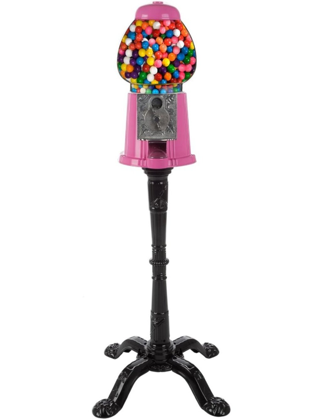 Vintage Pink Gumball Machine with Stand & Coin Bank - Fun Retro Candy Dispenser